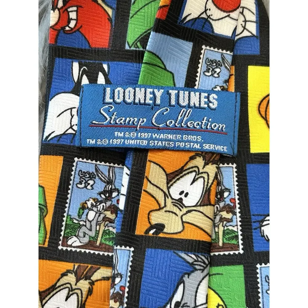 Vintage Looney Tunes Stamp Collection Tie 1997 United States Postal Service, USA